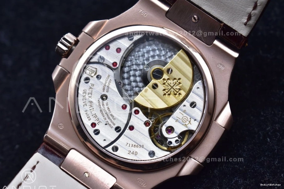 Edition Dial Brown Gray RG Croco 912 GRF on A23J Strap 5712 Nautilus SS Premium Best 0218